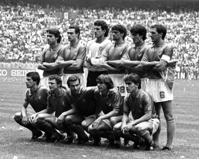 31 Maggio 1986 Citt del Messico, Girone eliminatorio l&#39;Italia inaugura il suo mondiale pareggiando 1-1 con la Bulgaria. nella foto la formazione tipo degli azzurri (Ap)